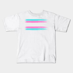 Pride Collection - Transgender Pride Flag (Paint Streak/Horizontal) Kids T-Shirt